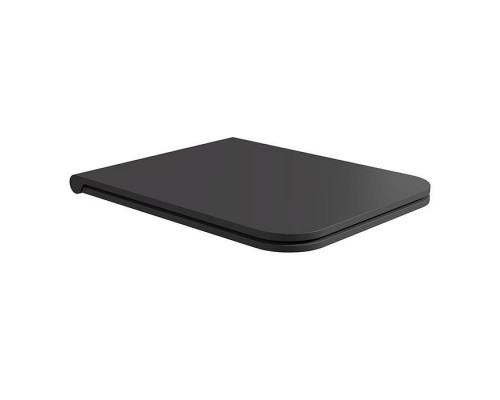 Alice Hide Сиденье с крышкой для унитаза Square, тонкое, с микролифтом, цвет: чёрный матовый/хром. MC3108SQS