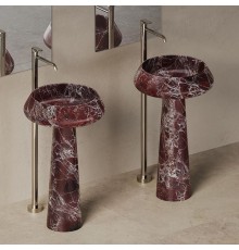 Dea Design Marble Napoli Раковина 54.5х54.5х90см., напольная, без отв., мрамор, цвет: Rosso Levanto. DD1543 545 RL