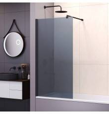 Шторка на ванну RGW SC-050 90 см, профиль черный, стекло серое