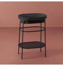 Artceram FUORI SCALA Металическая структура 36.5x58.6хh83см с раковиной без отв под смеситель, Fuori Scala ovale 59, напольная, цвет: черный матовый. ACA055 17,  TFL033 17 00