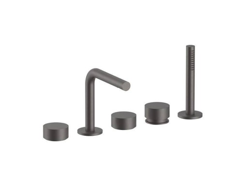 Fantini AF/21 Набортный смеситель для ванны, 5 отв., излив: 155 мм, цвет: Matt Gun Metal PVD. 27 P5 A265 Fantini AF/21 Набортный смеситель для ванны, 5 отв., излив: 155 мм, цвет: Matt Gun Metal PVD. 27 P5 A265