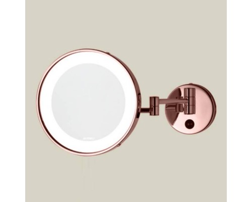 Bertocci Specchi Зеркало косметические, настенное круглое зеркало с LED-подсветкой,выключ.,3кратное увелич, цвет: розовое золото. 188 6126 5500