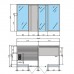 Effegibi Yoku SH Door СаунаХаммам 342x170х214см, в нишу, цвет: чёрный орех/Calacatta Gold Extra. YO 20 31 0001