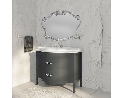 TW Armony Тумба с раковиной 112х62см., 2 ящика, доводчики Blum, цвет: Grafite/серебро античное. ARM2110-GF+GIU200110/ALZA bi*1 комплект