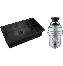 Комплект Мойка кухонная Zorg Light ZL R 740440 GRAFIT + Измельчитель Inox D ZR-56 D