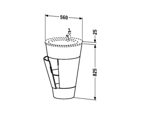 Duravit Starck 1 Тумба напольная 60x56xh82.5см, с раковиной , подсветка LED, цвет: дуб. 0406580000,  S1952000505,  S1970400000