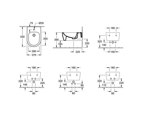 VilleroyBoch Avento Биде подвесное 37x53см, с 1 отв., цвет: альпийский белый	. 54050001