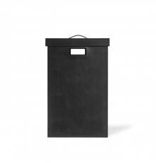 Decor Walther Brownie WB Корзина для белья 38.5x38.5x60.5, с крышкой, напольная, цвет: черная кожа. 0924960