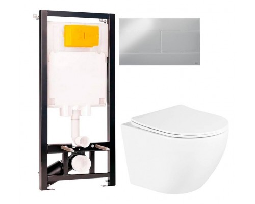 Комплект Унитаз подвесной BelBagno Uno + Инсталляция OLI 80 ECO Sanitarblock mechanic 3 в 1 с кнопкой смыва Комплект Унитаз подвесной BelBagno Uno + Инсталляция OLI 80 ECO Sanitarblock mechanic 3 в 1 с кнопкой смыва