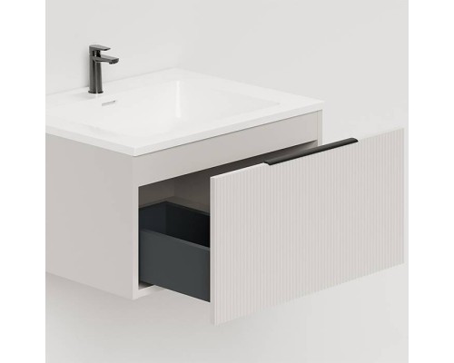Salini Touch Тумба подвесная 60х50х32см., с раковиной, 1 ящик, верт. фрез., цвет: Сreamy. T600V1CON205
