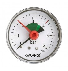 Манометр аксиальный Gappo НР1/4  Ø50 10 бар. G1471