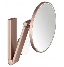 Косметическое зеркало Keuco iLook Move 17612 с подсветкой, телескопическое, поворотное, с сенсорной панелью, красное золото шлифованное