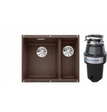 Комплект Мойка Blanco Subline 340/160-U кофе, левая + Измельчитель KUCHENSTERN Muhle
