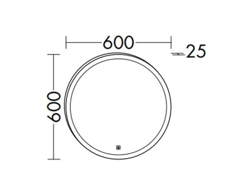 Burgbad Eqio Зеркало круглое с подсветкой 5700K, D=600 мм, с сенсорным вкл./выкл. IP44. SIDM060