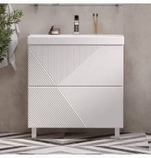 Тумба с раковиной Velvex Edge 80.2Y напольная, белая