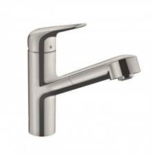 Hansgrohe Focus Кухонный смеситель, на 1 отв., с выдвижным изливом, цвет: полированная сталь. 71829800