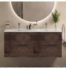 Тумба с раковиной BelBagno Etna 120 для двоих, rovere moro, раковина BB-8099-120-2