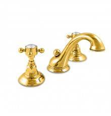 Nicolazzi Half Dome Crystal Смеситель для раковины, 3 отв., цвет: Gold Brass. 1408GB93