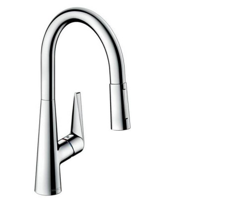 Hansgrohe Talis M51 Смеситель для кухни на 1 отв, поворотный излив: 21.3см с вытяжным душем, 2jet, h:18.5см, цвет: хром. 73851000 Hansgrohe Talis M51 Смеситель для кухни на 1 отв, поворотный излив: 21.3см с вытяжным душем, 2jet, h:18.5см, цвет: хром. 73851000