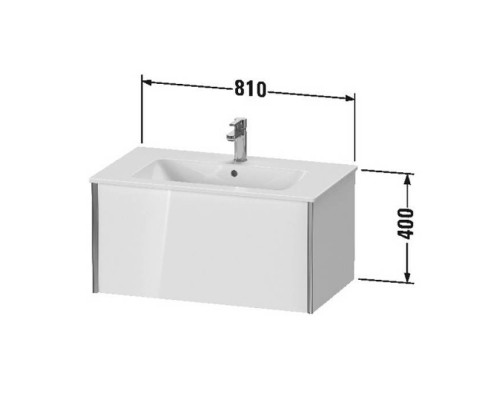Duravit XViu Тумба подвесная 81x48x40см с раковиной, с 1 выдвижным отделением, цвет: белый глянцевый. 2336830000, XV40260B122 Duravit XViu Тумба подвесная 81x48x40см с раковиной, с 1 выдвижным отделением, цвет: белый глянцевый. 2336830000, XV40260B122