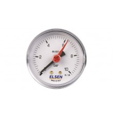 Манометр, ELSEN, Ø-63, 1/4, Н, осевой, PN, бар-0-10. Прибор не внесен в реестр Средств Измерений, не применять согласно ст. 3 102-ФЗ от 26.06.2008