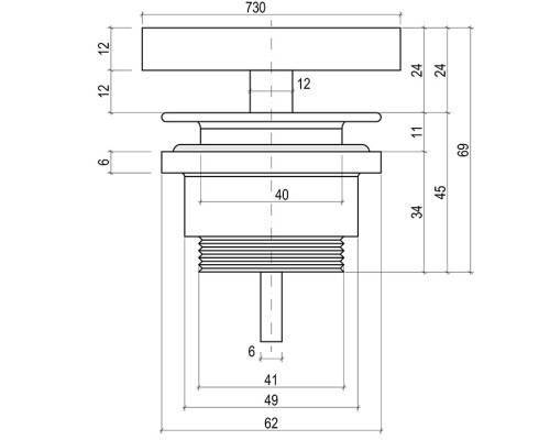 Salini D604 Донный клапан для раковины, фиксированный, S-Stone, цвет: белый. 166202G