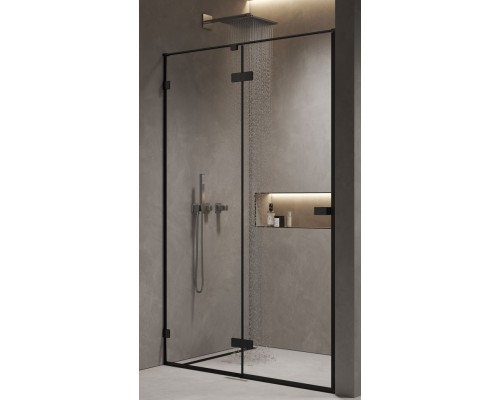 Душевая дверь в нишу 1000х2000 мм, стекло 8 мм, прозрачное, EasyClean, цвет профиля черный матовый AQM7408-2-10