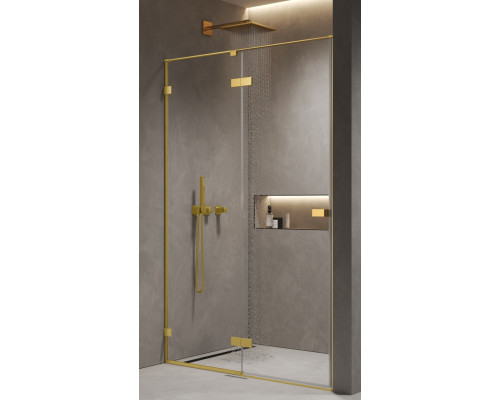 Душевая дверь в нишу 1200х2000 мм, стекло 8 мм, прозрачное, EasyClean, цвет профиля золото шлифованн AQM7408-3-12