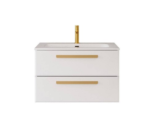 Тумба под раковину Cezares Eco Cer-N 80, bianco opaco, ручки сатиновое золото