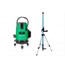 Комплект Лазерный уровень INSTRUMAX Constructor 4D GREEN+штанга элевационный INSTRUMAX LP-300 в комплекте с треногой (3 м)