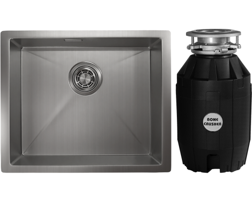 Комплект Мойка Granula 5445U, сталь сатин + Измельчитель Bone Crusher BC 810-AS