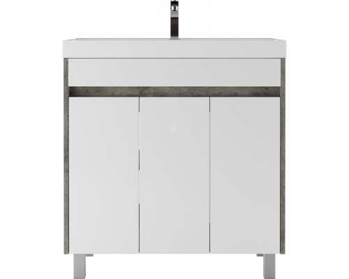 Тумба под раковину без столешницы Домино Karlo Classica 80 напольная, бетон, белая