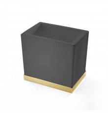 3SC Mood Deluxe Black Стакан настольный, композит Solid Surface, цвет: чёрный матовый/золото 24к. . MDN03AGD