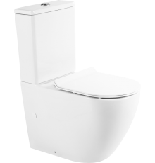 Унитаз-компакт BelBagno Sfera-r BB2141CPR, безободковый, крышка BB2111SC с микролифтом, бачок BB2141T