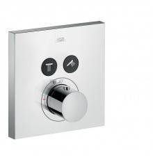Axor ShowerSelect Термостатический смеситель с двумя запорными клапанами, квадратный, внешняя часть, цвет: хром. 36715000