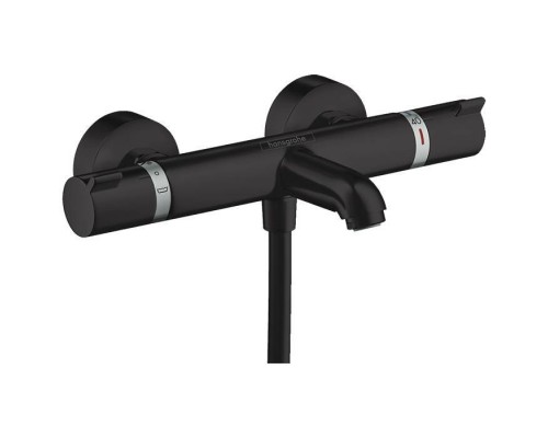 Hansgrohe Ecostat Смеситель для ванны, настенный, термостатический, цвет: черный матовый. 13114670 Hansgrohe Ecostat Смеситель для ванны, настенный, термостатический, цвет: черный матовый. 13114670