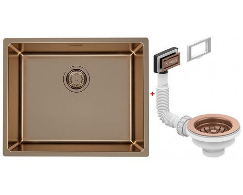 Alv 1120903 Kombino 50 Mon Copp Мойка F/S, r15, 1 чаша, 1 мм, SAT, 3½ 542х442х195 мм+выпуск шк 600 1120903