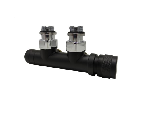 Узел нижнего подключения SR Rubinetterie угловой 1/2 х3/4 Е Чёрный матовый (правый) 0681-1500VCES