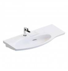 Kerama Marazzi Riva Раковина 100.7х48х15см., накладная, мебельная, с крепежом, левая, 1 отв., с переливом, цвет: белый глянцевый