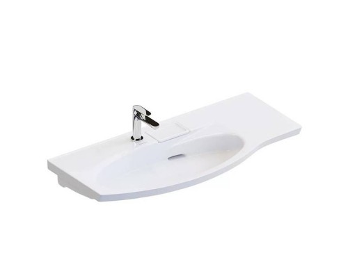 Kerama Marazzi Riva Раковина 100.7х48х15см., накладная, мебельная, с крепежом, левая, 1 отв., с переливом, цвет: белый глянцевый Kerama Marazzi Riva Раковина 100.7х48х15см., накладная, мебельная, с крепежом, левая, 1 отв., с переливом, цвет: белый глянцевый