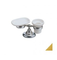 CA 772.52 GOLD Настольная мыльница и стакан, керамические CA77252