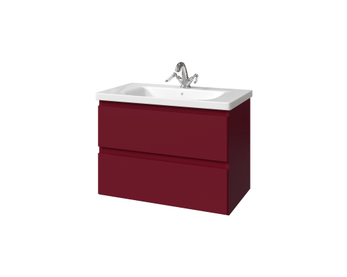 Тумба с раковиной Caprigo Forte 80 подвесная, бордовая