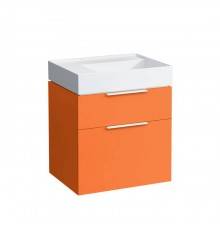 Laufen Kartell Комплект: Тумба и раковина 60х46х73см, с 2 выдвиж. ящиками, с сифоном, цвет: оранжевый глянцевый. 4.0756.2.033.635.1,  8.1033.5.000.112.1