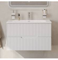 Тумба с раковиной Cezares Duet 80 bianco opaco, раковина Cezares CZR-8073-80