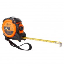 Рулетка Квалитет автостоп, двухсторонний зацеп с магнитом, обрезиненный корпус, 3 м х 16 мм РАЗ-3-16