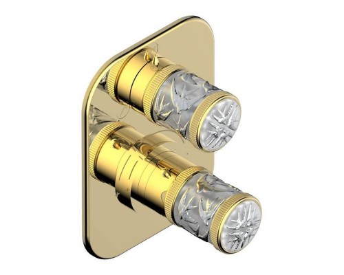 THG Hirondelles Platinum Stamped Смеситель для душа, встраиваемый, термостатический, цвет: Polished gold. A4K-F01-5500BE THG Hirondelles Platinum Stamped Смеситель для душа, встраиваемый, термостатический, цвет: Polished gold. A4K-F01-5500BE