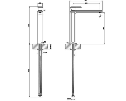 Gessi Eleganza Смеситель для раковины на 1 отверстие, высокий, без донного клапана, цвет: Finox. 46004#149