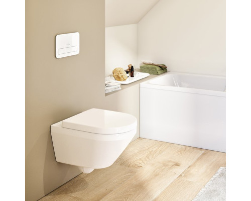 VilleroyBoch Architectura Унитаз подвесной 37х53х33см, безободковый, смыв Tornado, в комплекте сиденье SoftClosing, цвет: альпийский белый. 4694CL01