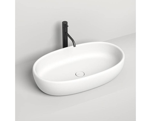 Salini Luce Раковина накладная 70х40х15.5cм, без отв., без перелива, S-Stone, цвет: белый матовый. 110721M Salini Luce Раковина накладная 70х40х15.5cм, без отв., без перелива, S-Stone, цвет: белый матовый. 110721M