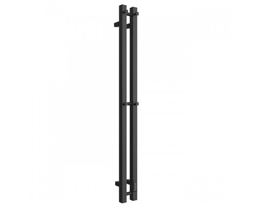 Полотенцесушитель электрический Stout Rock quadro SHQ-R2Q0-012008 120x10 см, подключение справа, скрытое подключение справа, матовый черный, I-образный